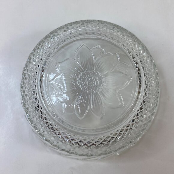 3 Crystal Glass Lidded Bowls Candy Dishes Textured Etched Swirl Design Vintage - Picture 8 of 10
